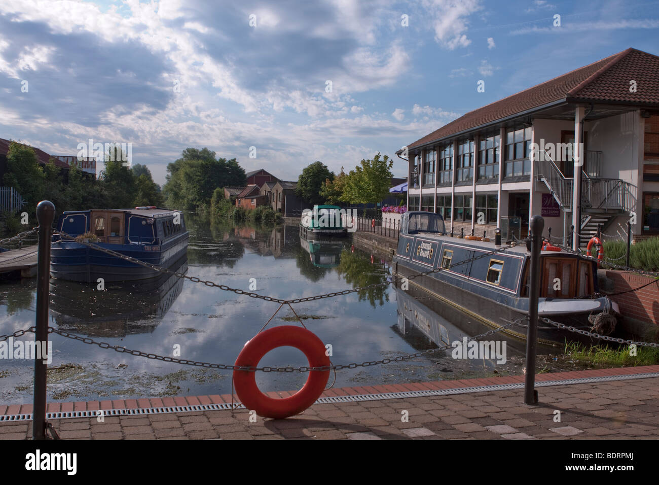 Waterfront Restaurant and barges, Chelmsford, Essex, UK Stock Photo Alamy