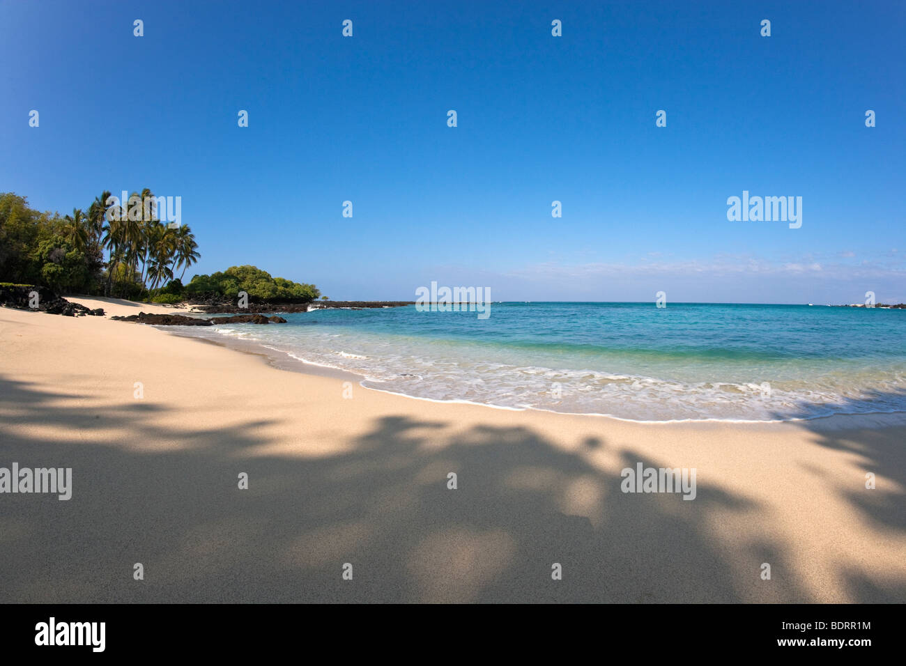 Mahaiula Beach near Kailua Kona, Hawaii in early morning. Stock Photo