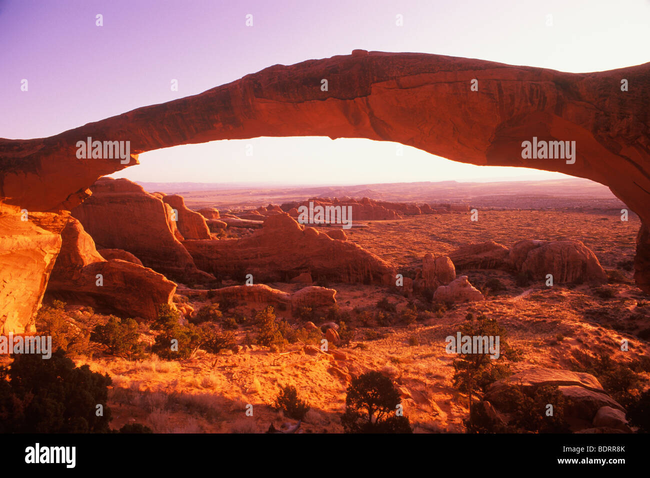 Landscape Arch, Arches National Park, Utah Stock Photo