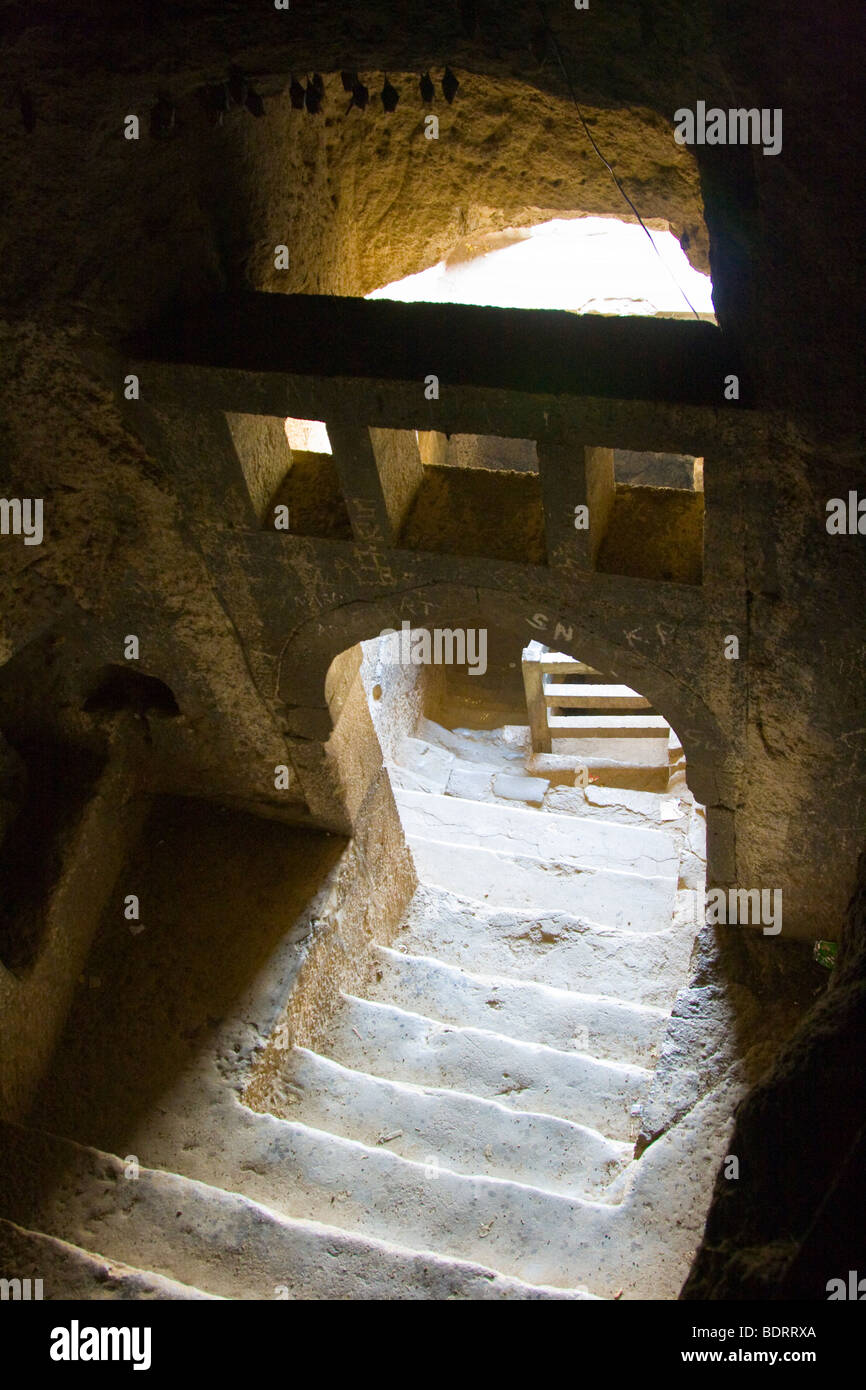 Narrow passage defending the citadel of Devagiri Fort in Daulatabad near Aurangabad India Stock Photo