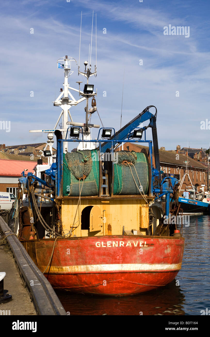Fishing Trawler Boat in Harbour Scarborough North Yorkshire Stock Photo