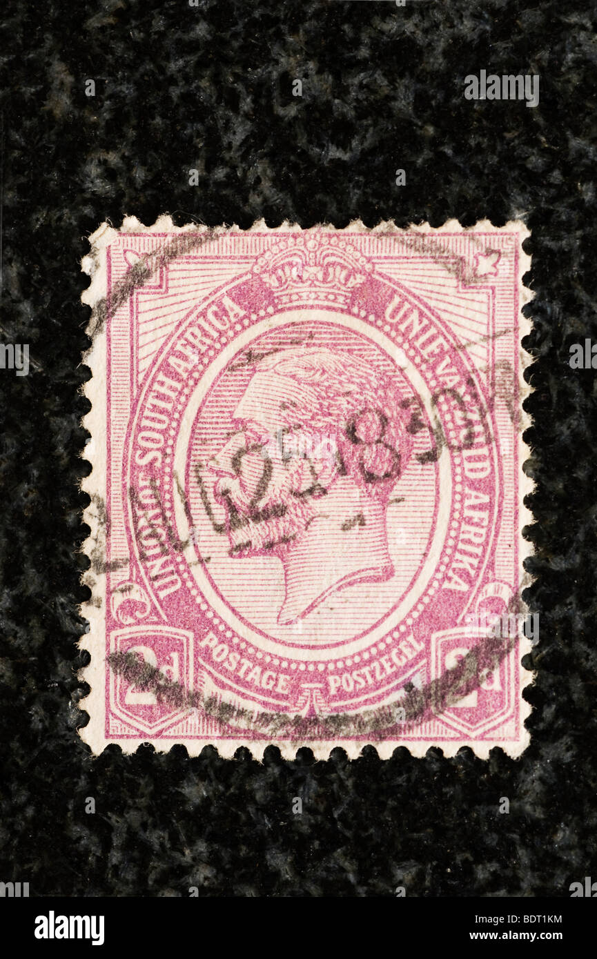 Postage stamp, Union of South Africa, two pence Stock Photo Alamy
