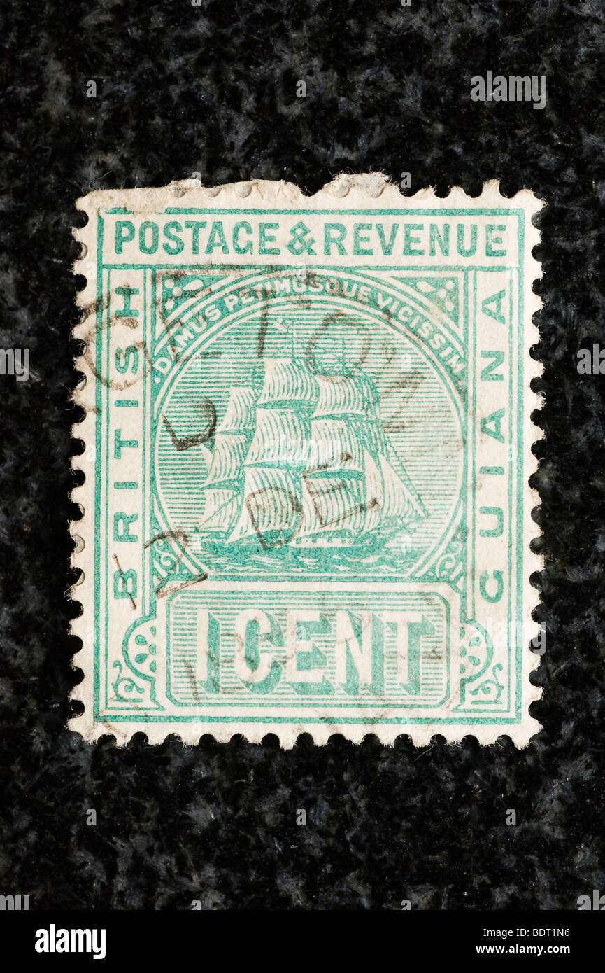 Postage stamp British Guiana, 1 cent Stock Photo Alamy