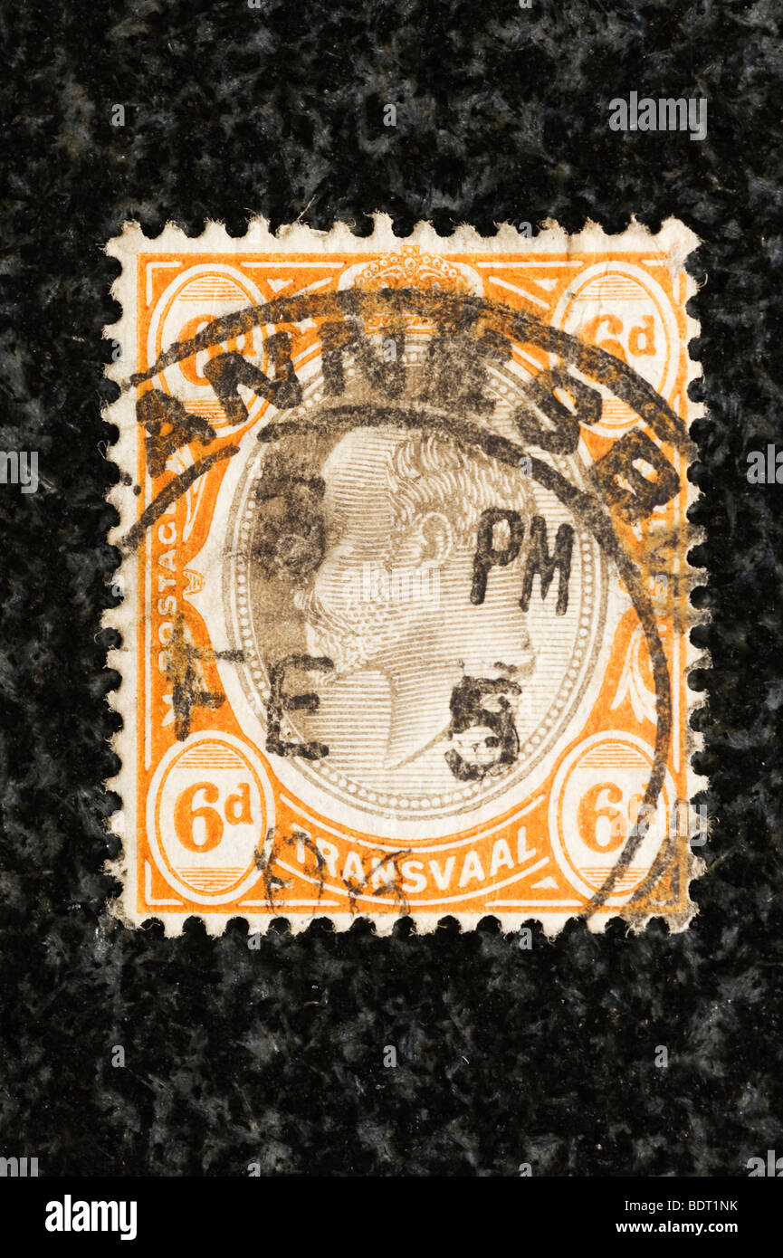 Postage stamp Transvaal, 6 pence Stock Photo Alamy