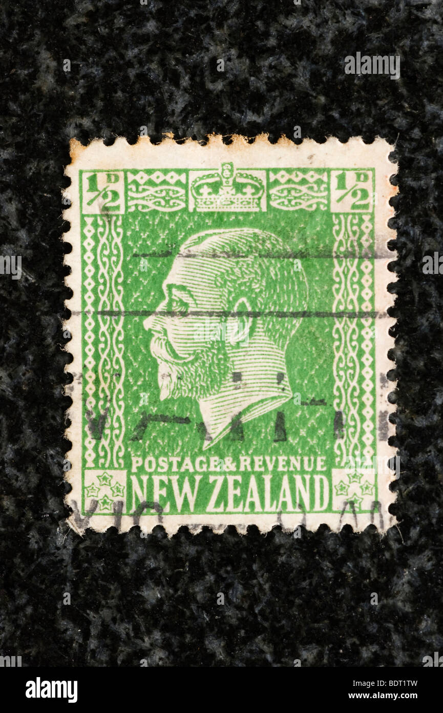 Postage stamp New Zealand, half penny Stock Photo
