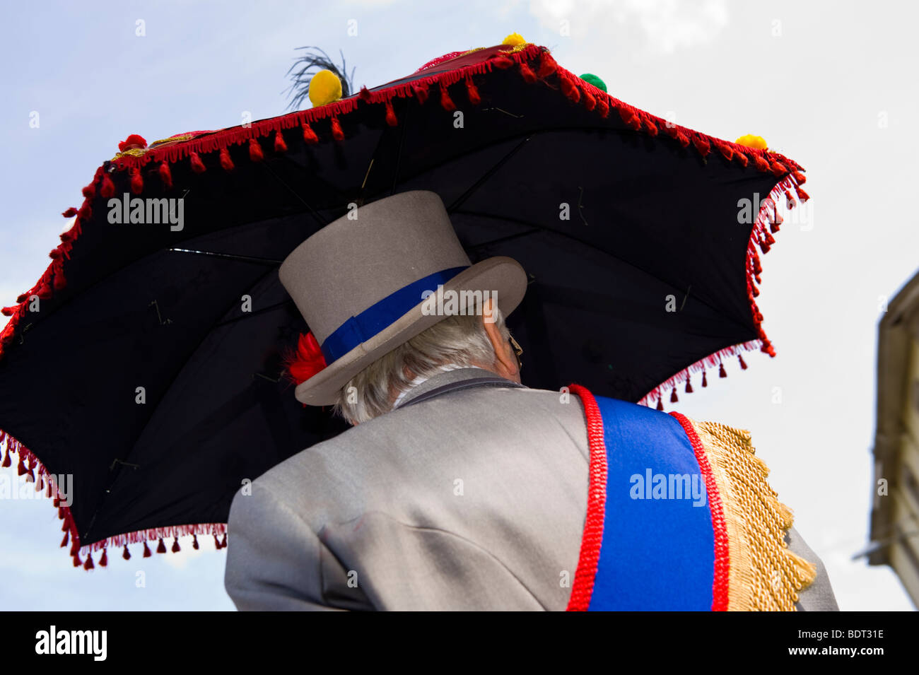 Adamant Marching Jazz Band parade through the streets during Brecon