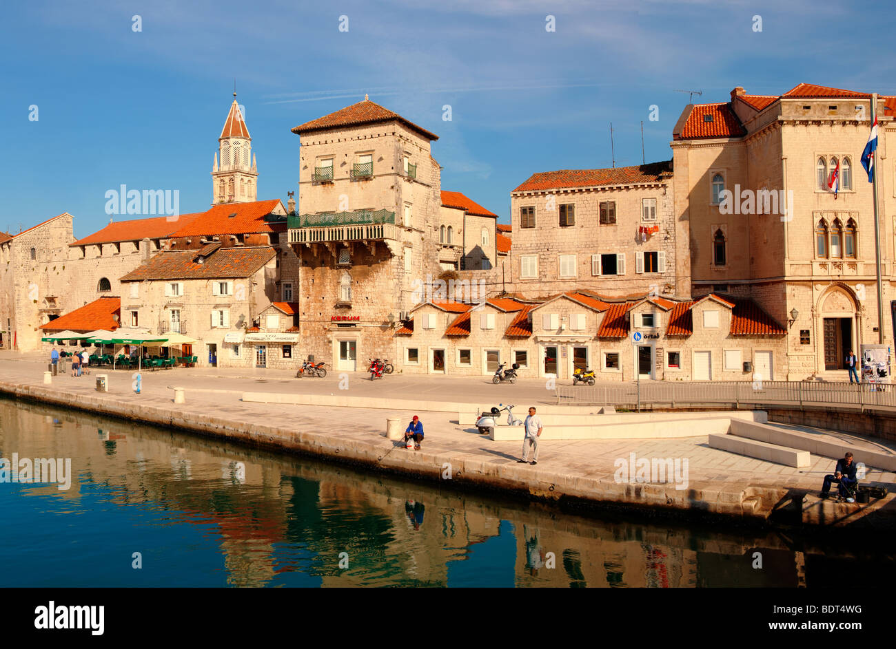 Trogir Harbour front with Medieval buildings - Croatia Stock Photo