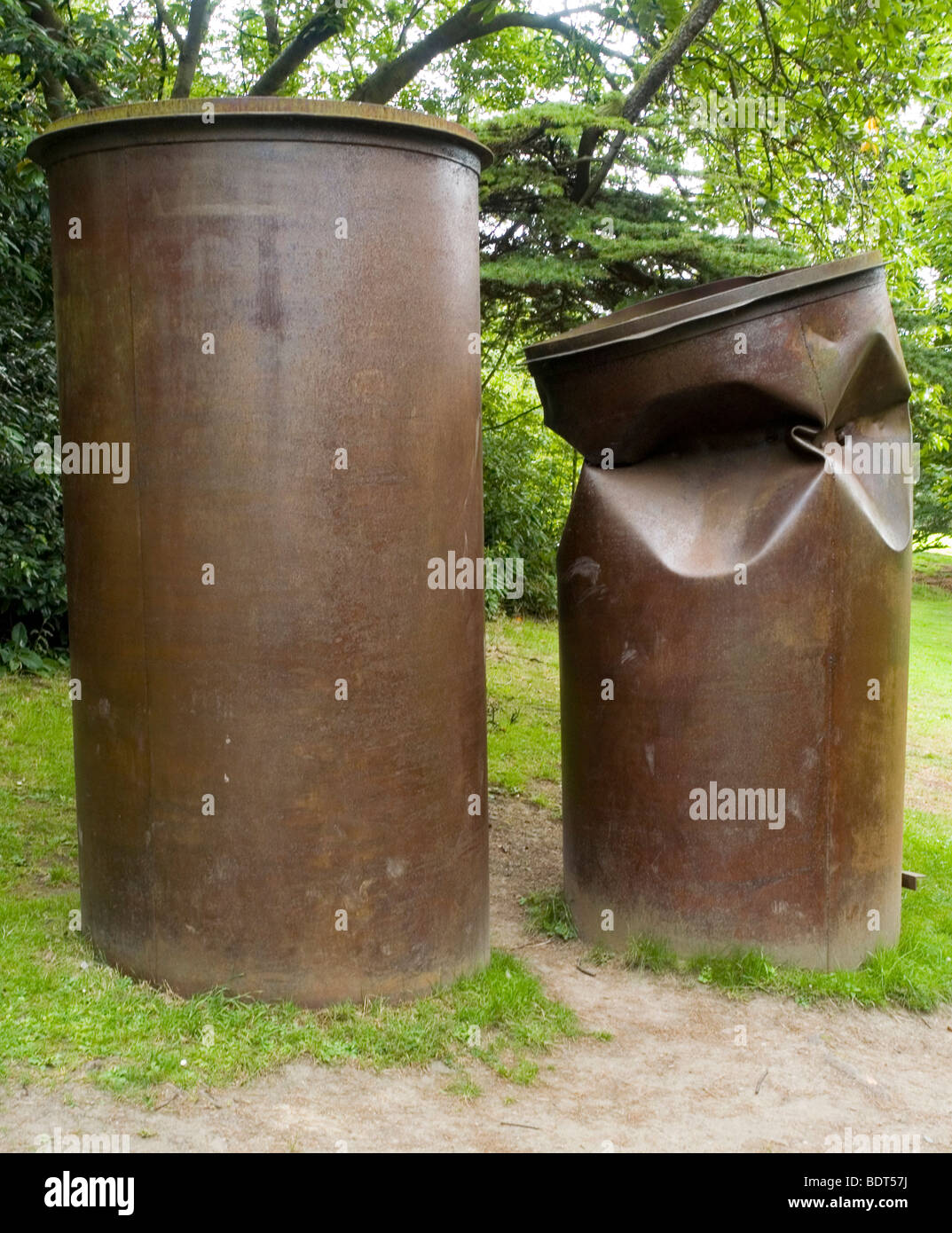 A rusted steel sculpture at the Yorkshire Sculpture Park, West Bretton Wakefield Yorkshire UK