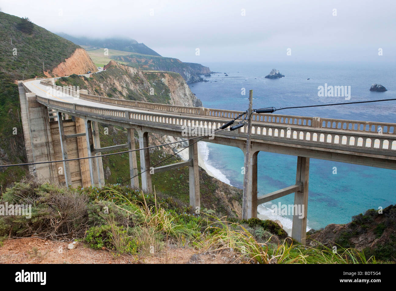 A bridge along the 'Big Sur' on the central California coast, USA Stock Photo
