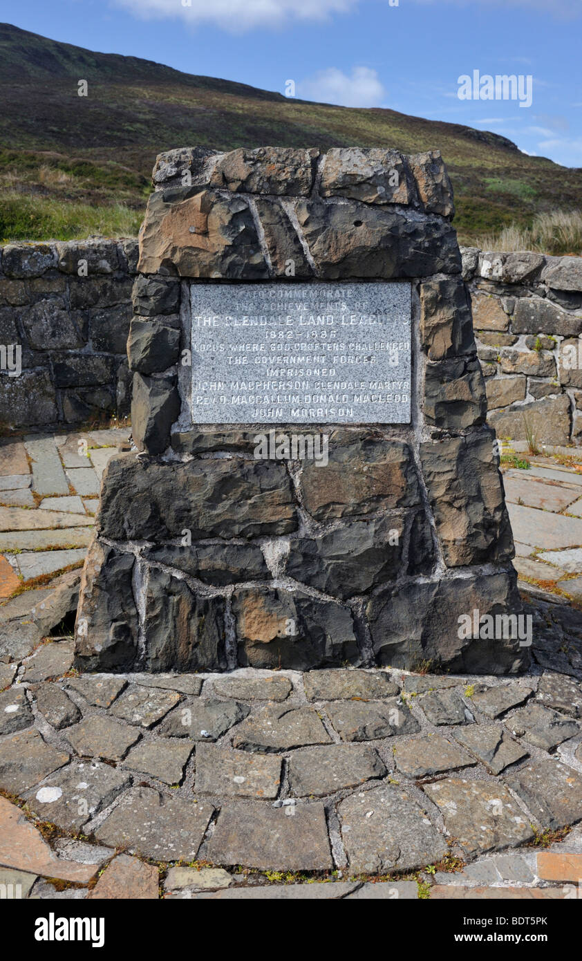 Monument to the Glendale Land Leagures. Glendale, Duirinish, Isle of