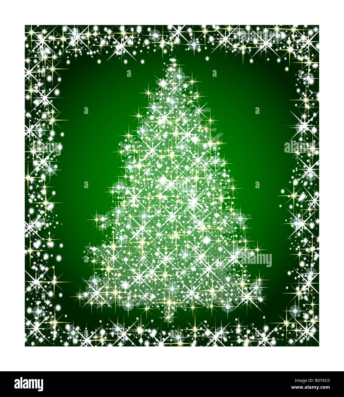 illustration of a christmas star tree on green background Stock Photo ...