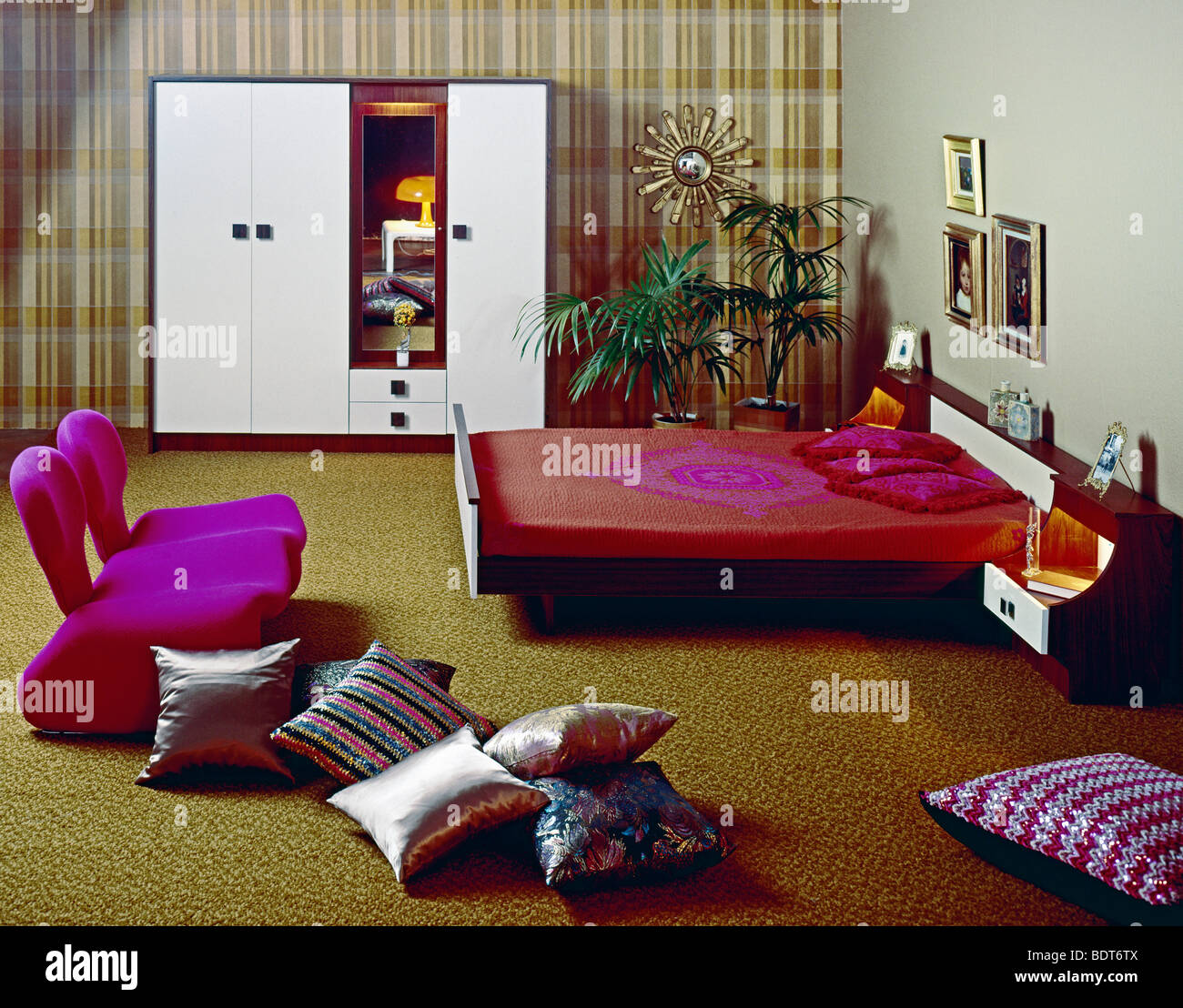 1970s Bedroom France Stock Photo