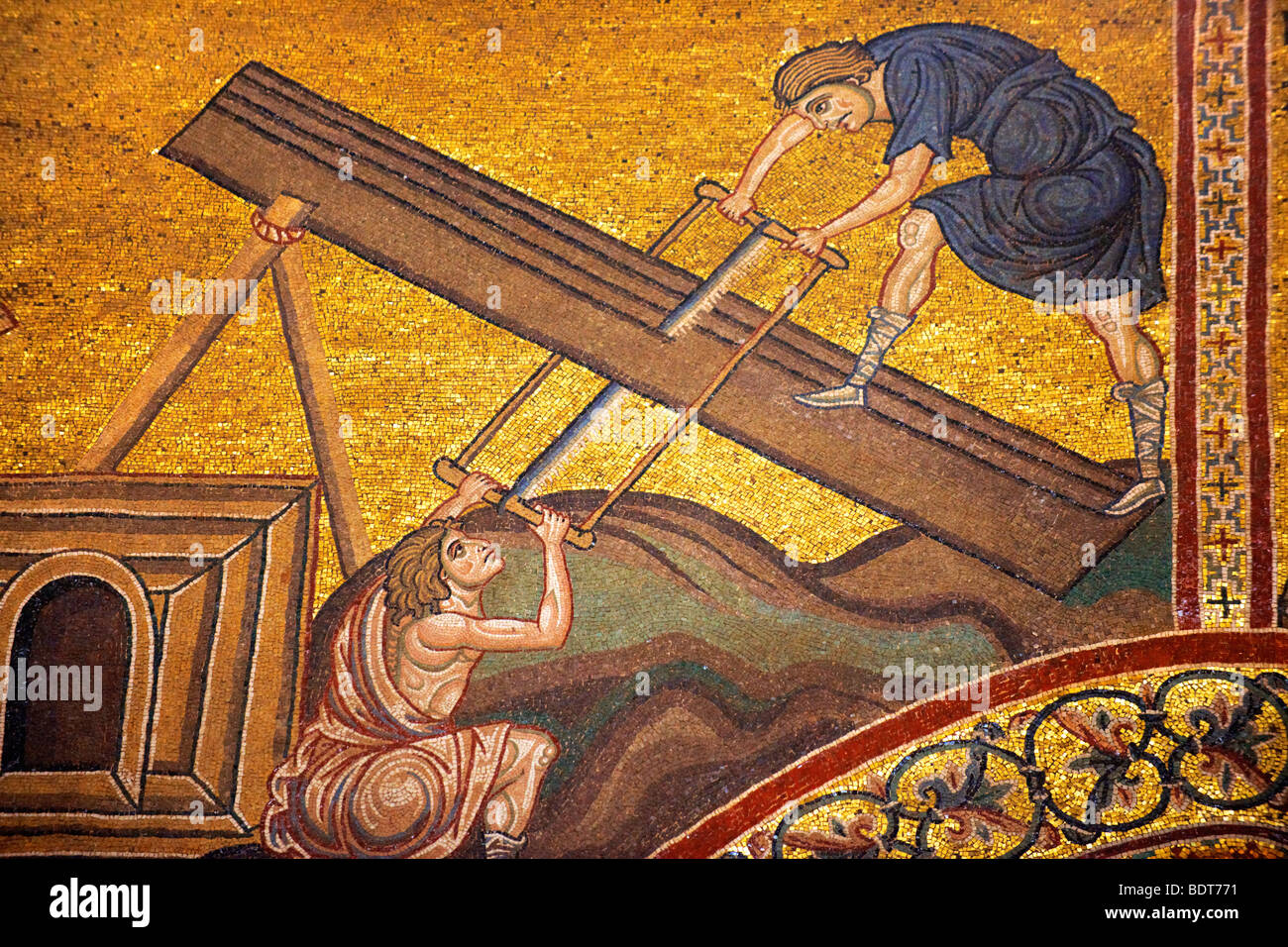 Byzantine mosaics in the Cathedral of Monreale - Palermo - Sicily Stock Photo
