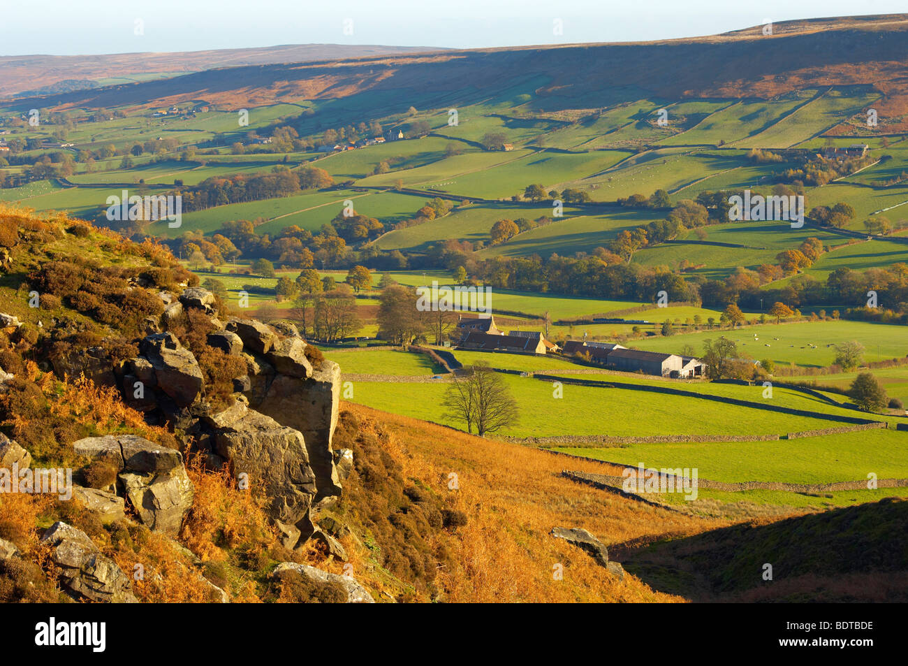Danby Dale farm, North Yorkshire Moors National Park, England Stock