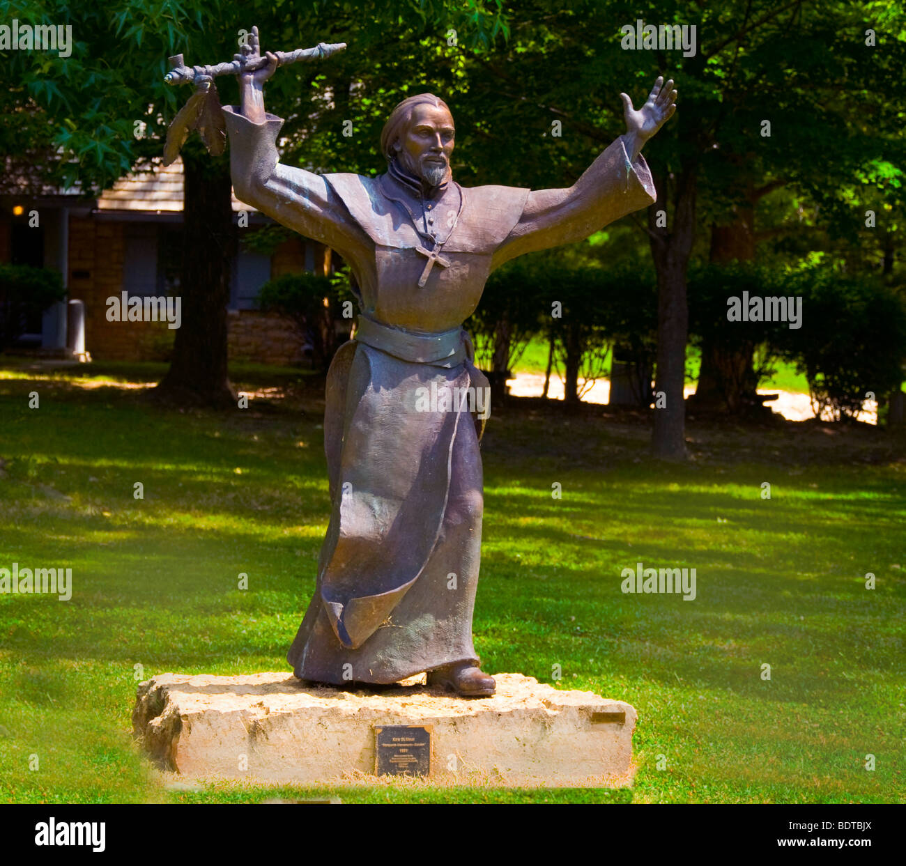Statue of Father Marquette at Pere Marquette State Park which is a stop