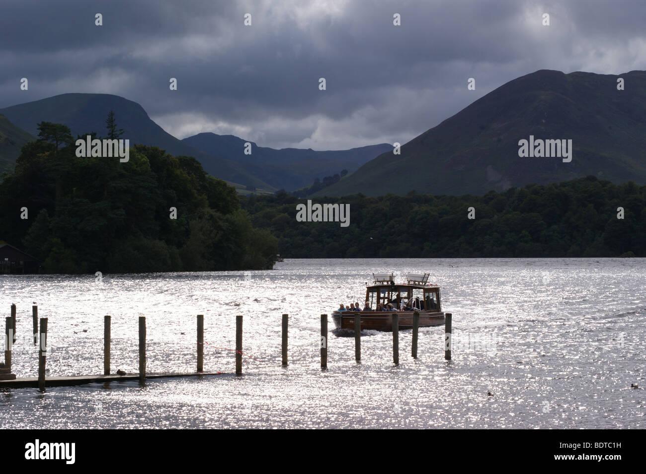 Derwent Fells and ferry from the ferry landing, Derwentwater, Keswick