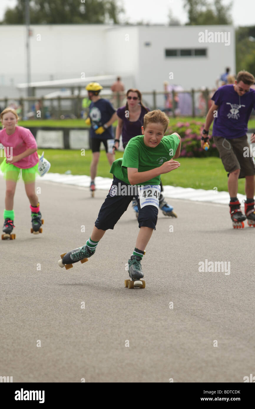 Skater in a charity marathon Stock Photo