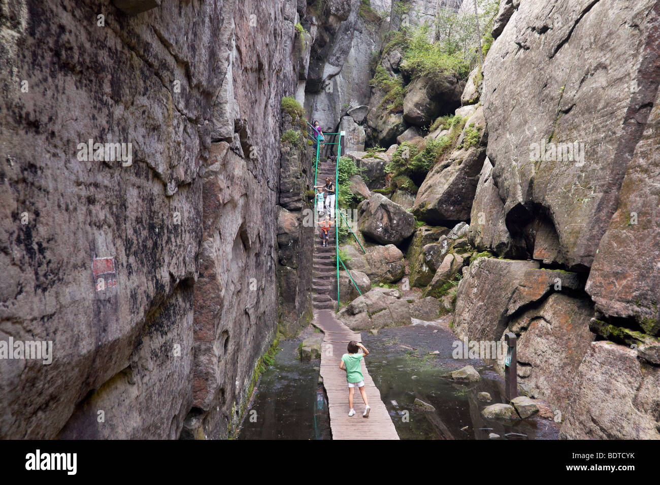 Szczeliniec Wielki, Rock formation in Sudety Mountains, National Park, Poland Stock Photo