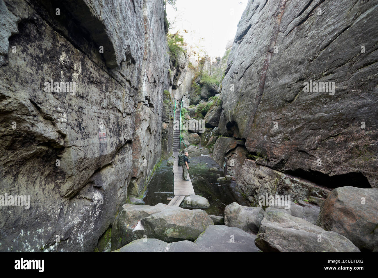 Szczeliniec Wielki, Rock formation in Sudety Mountains, National Park, Poland Stock Photo