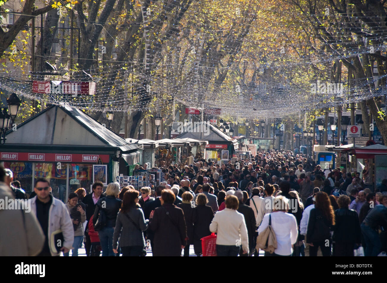 La Rambla in Barcelona, Spain Stock Photo Alamy