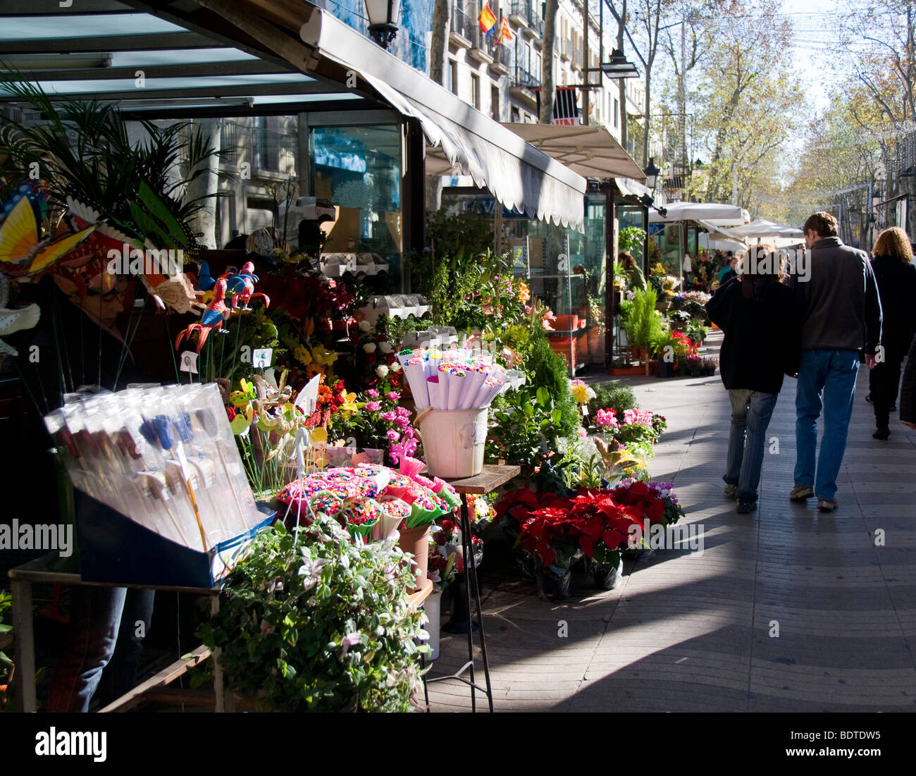 A flower vendor on La Rambla in Barcelona, Spain Stock Photo Alamy