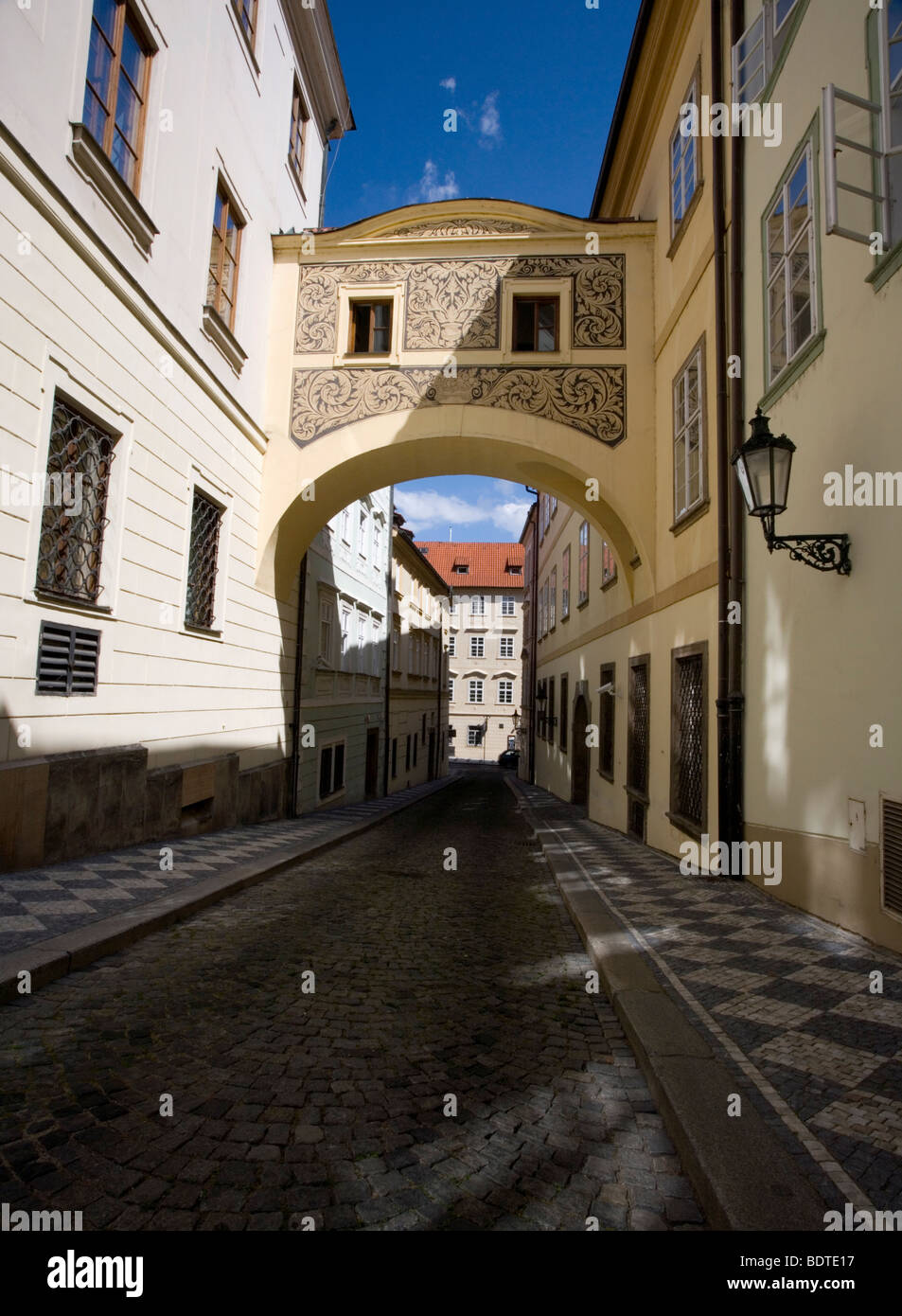 Arch in Mala Strana, Prague, Czech Republic. Stock Photo