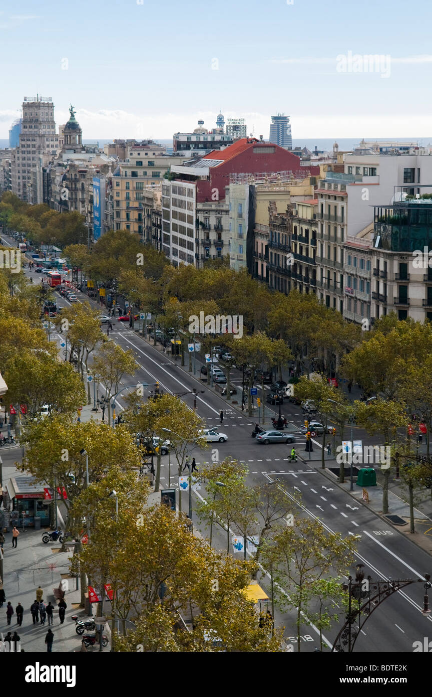 Passeig de Gracia in L'Eixample, Barcelona, Spain. Stock Photo