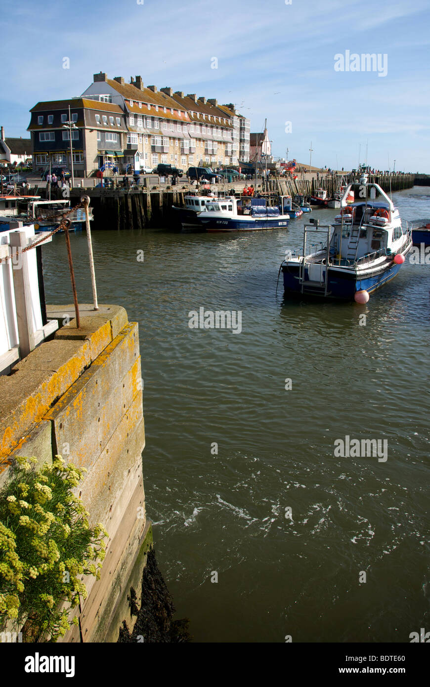 West Bay Dorset UK Harbour Harbor Quay Sailing Fishing Boats Stock ...