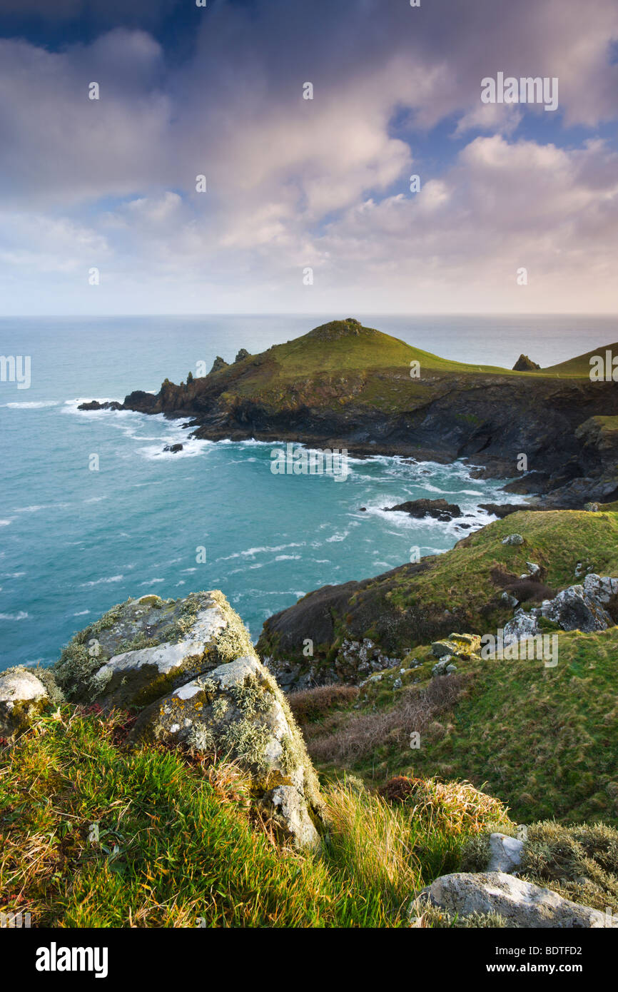 Rumps Point from Pentire Head, Cornwall, England. Spring (April) 2009 Stock Photo