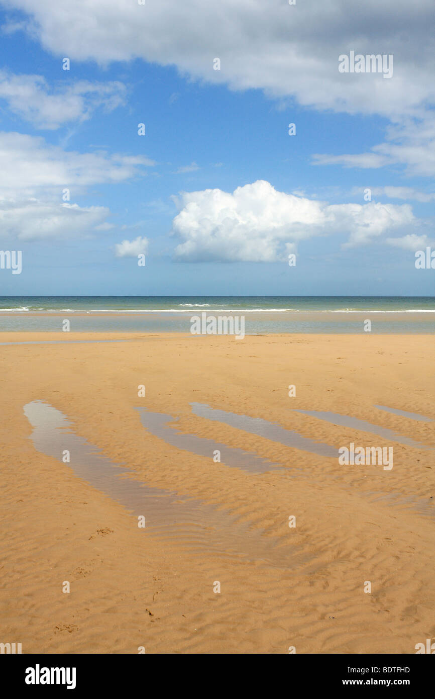 Omaha beach, one of the D-Day landing beaches used during the Allied invasion on 6 June 1944 Colleville-sur-Mer, Normandy France Stock Photo