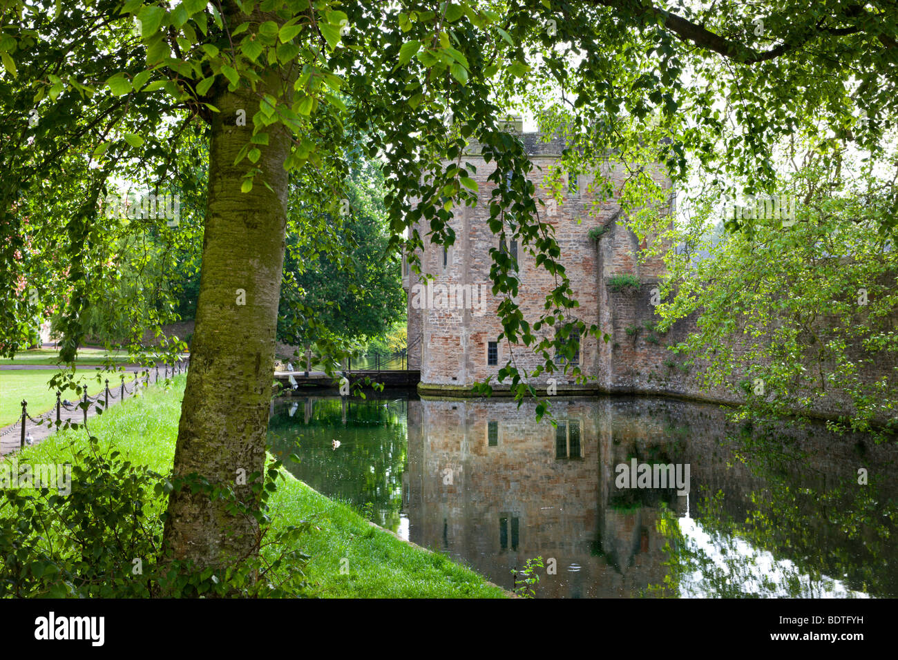 Bishop's Palace and moat, Wells, Somerset, England. Spring (May) 2009 Stock Photo
