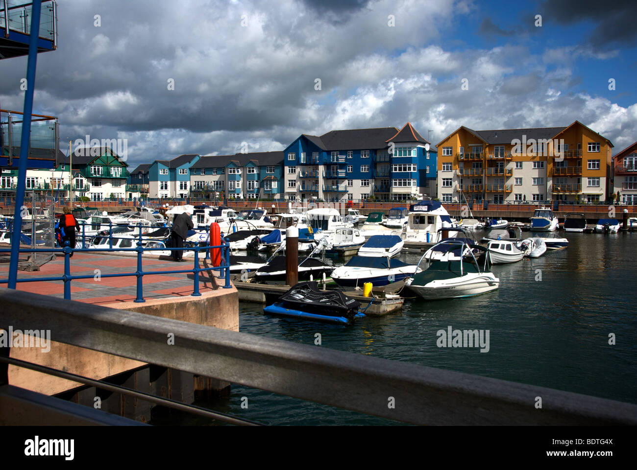 Exmouth Marina Devon UK Flats Apartments Boats Stock Photo Alamy
