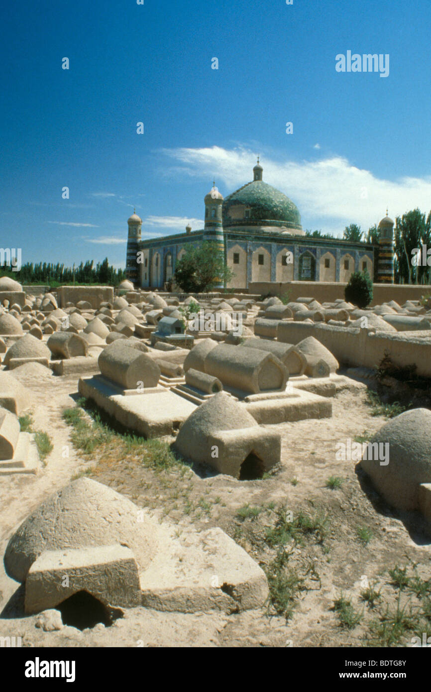 silk road, china, xinjiang, mosque of kashgar Stock Photo