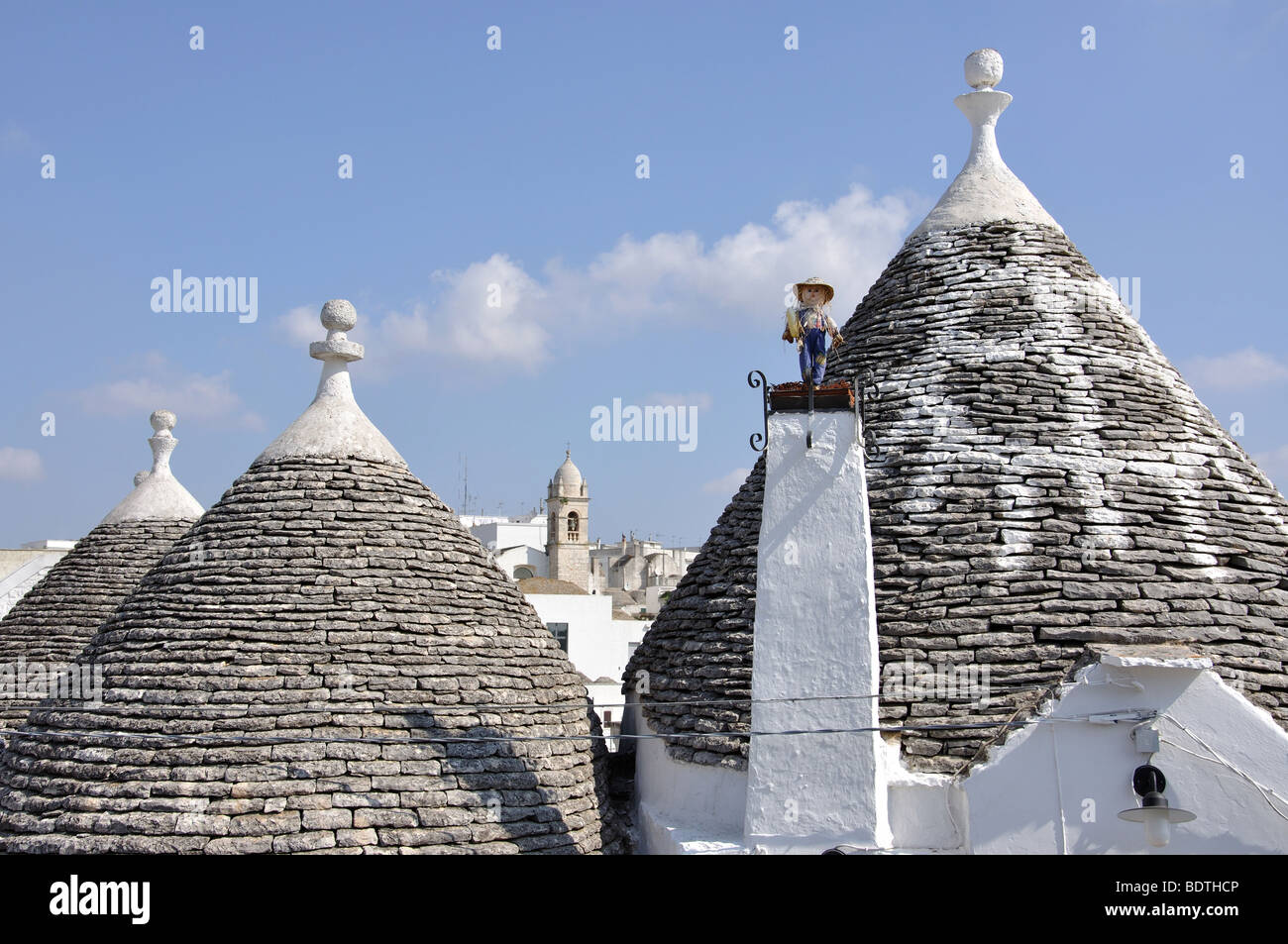 Pagan symbol on roof, The Trulli of Alberobello, Alberobello, Bari Province, Puglia Region, Italy Stock Photo