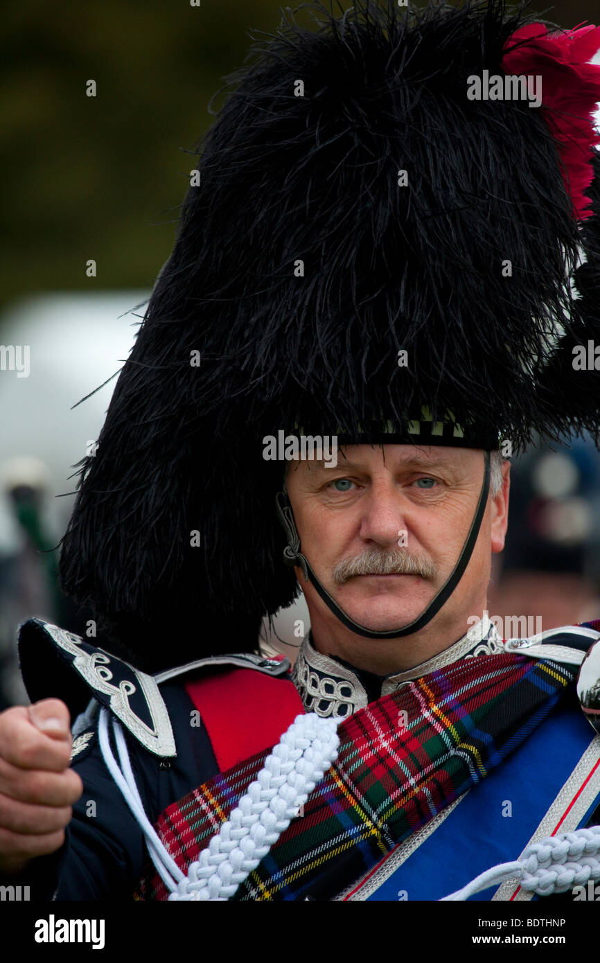 Scottish Pipe band Drum Major Braemar Royal Highland Gathering & Games at the princess Royal