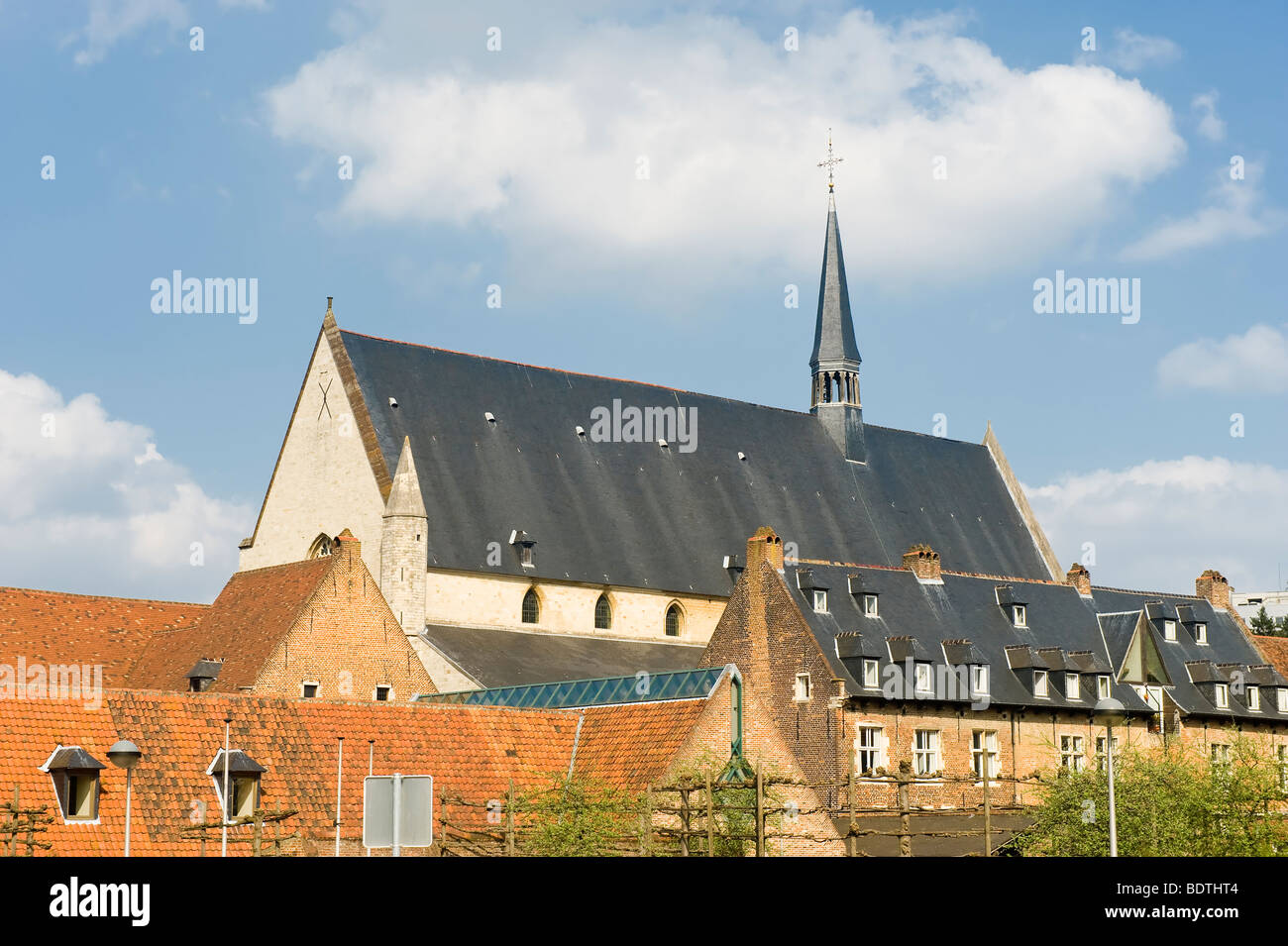 Large beguinage of Leuven, Church Saint Jean Baptiste, Belgium Stock Photo