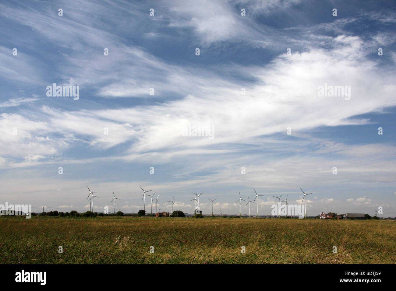 Wind Farm on outskirts of Mablethorpe, Lincolnshire Stock Photo