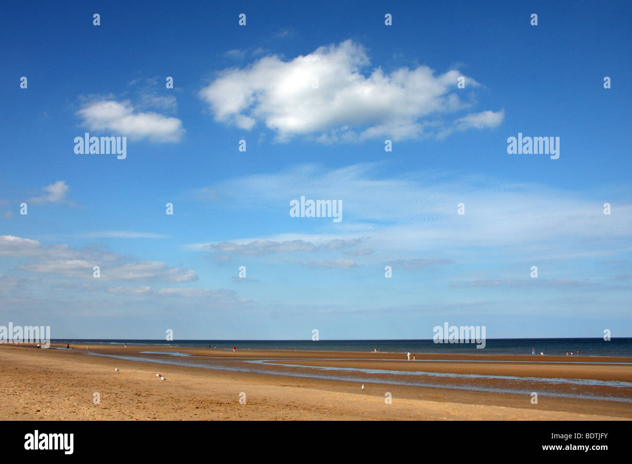 Beach, sea and sky, Mablethorpe, Lincolnshire Stock Photo