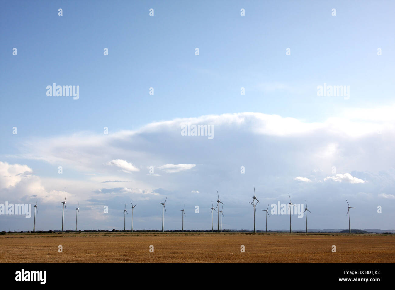 Wind Farm on outskirts of Mablethorpe, Lincolnshire Stock Photo