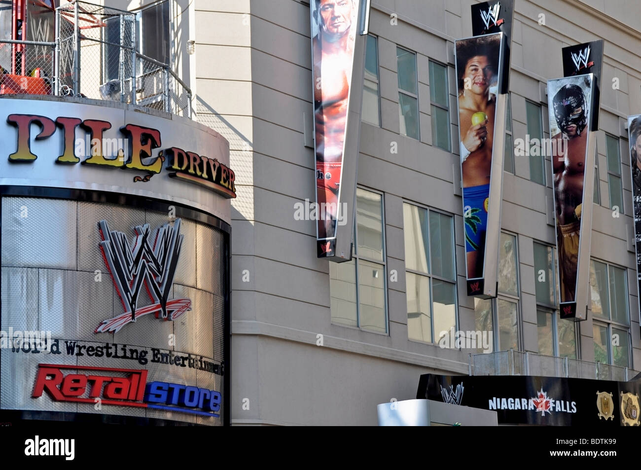 WWE (World Wrestling Entertainement) - Attractions on Clifton Hill, Niagara, Canada Stock Photo
