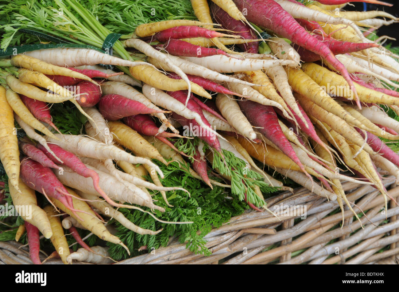 Carrots in Basket Stock Photo