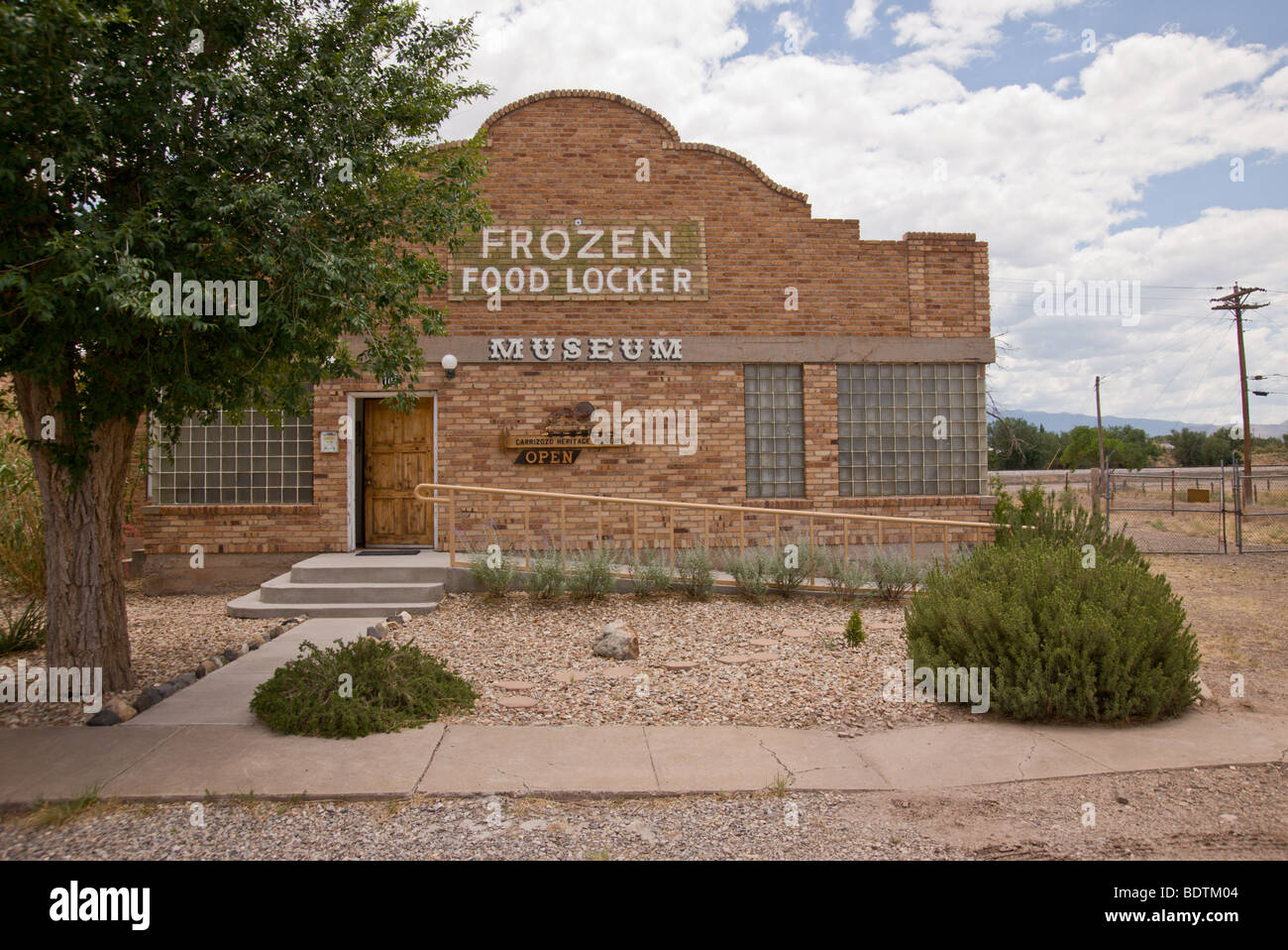 A converted frozen food locker is now the Carrizozo Museum in Carrizozo