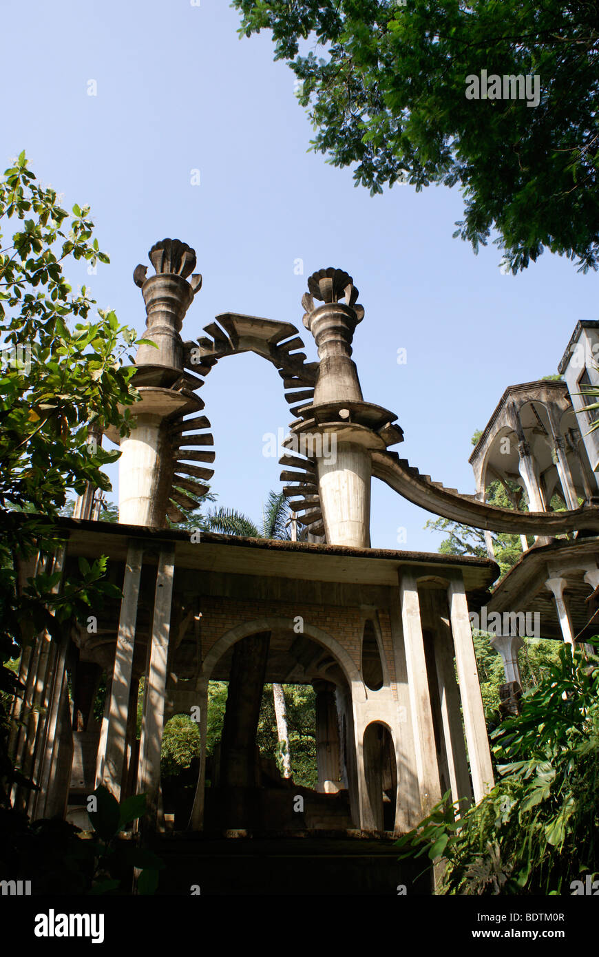 Stairway to the Sky at Las Pozas, the surrealistic sculpture garden created by Edward James near Xilitla, Mexico Stock Photo