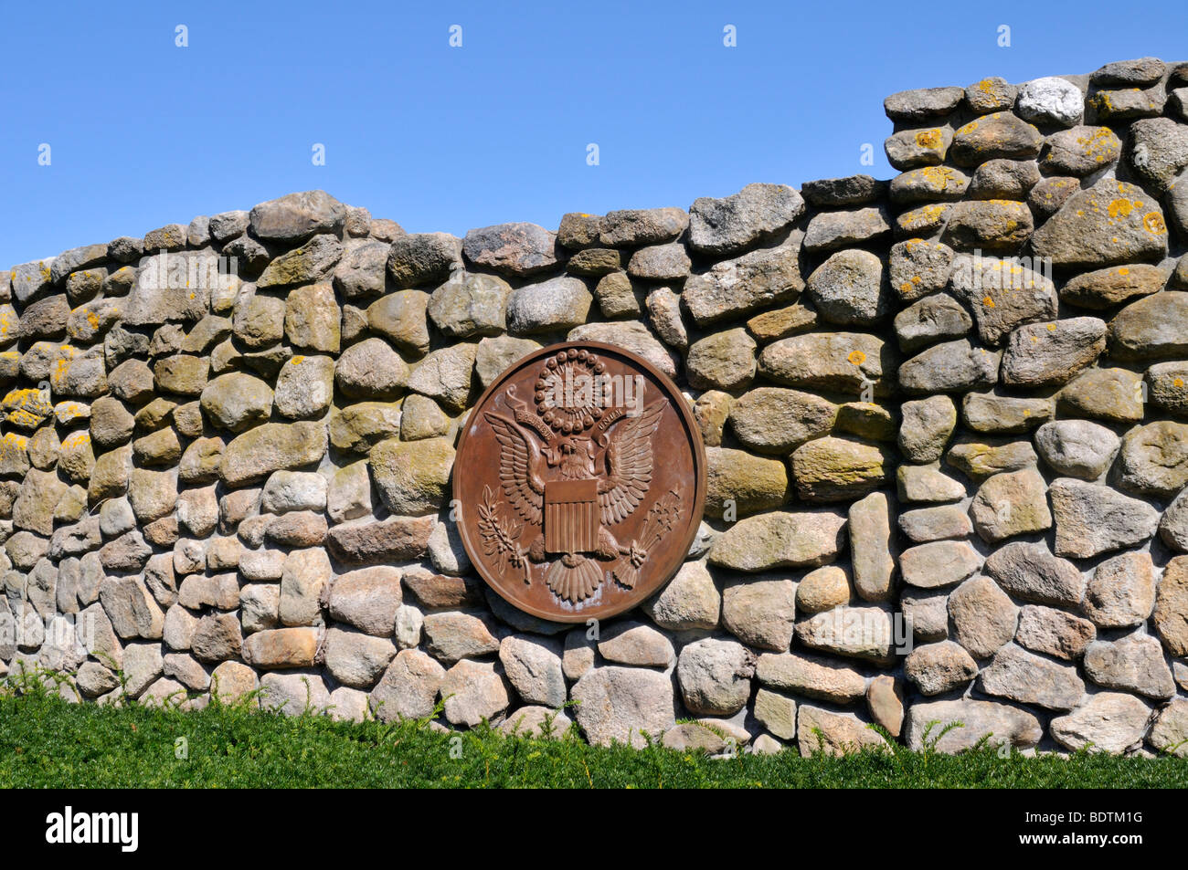 Presidential Seal of the United States at the John F. Kennedy Memorial in Hyannis, Cape Cod USA Stock Photo