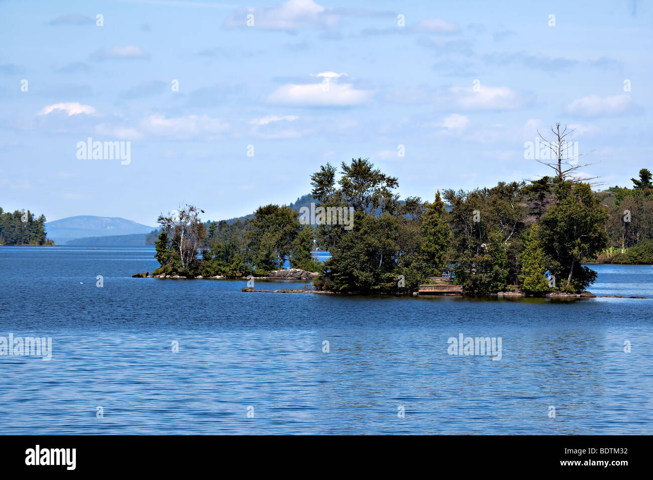 Small islands on Moosehead Lake Stock Photo Alamy
