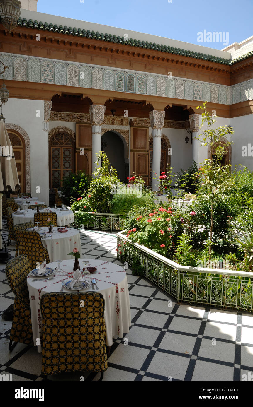 Interior Courtyard of the Moroccan Riad Dar Timtam Restaurant Marrakesh ...