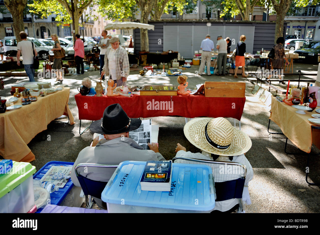 Perpignan, France, People Shopping in Outside French Antiques Market ...