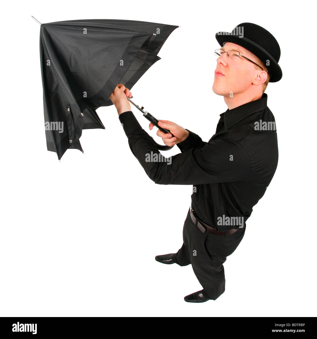 bowler hat and umbrella