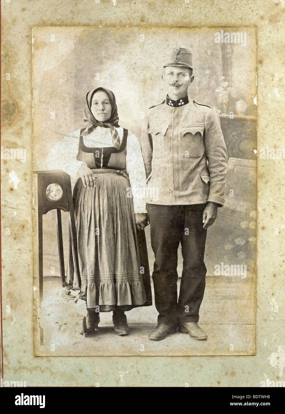 Couple, Transylvania, Romania, historical photo, 1920 Stock Photo