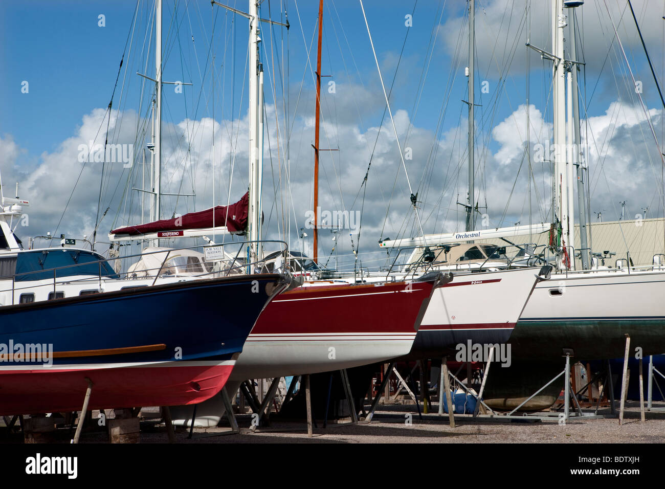 Yachts in Lymington Marina Stock Photo Alamy